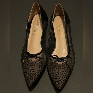 Allegra K Women's black Glitter Clear Flat size 8.5. NWT